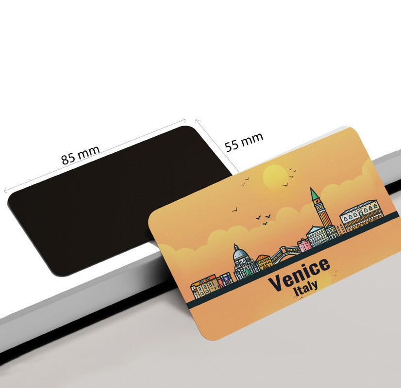 dhcrafts Rectangular Rubber Fridge Magnet / Magnetic Card Orange Italy Venice Design Pack of 1 (8.6cm x 5.4cm)